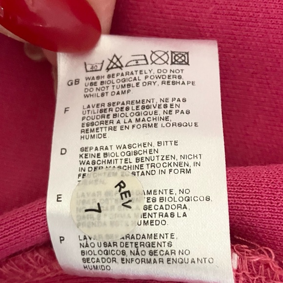 Fred Perry Pink Navy Blue Stripe Zip Up Track Jacket  US Size 4 / UK Size 8 - Picture 7 of 9